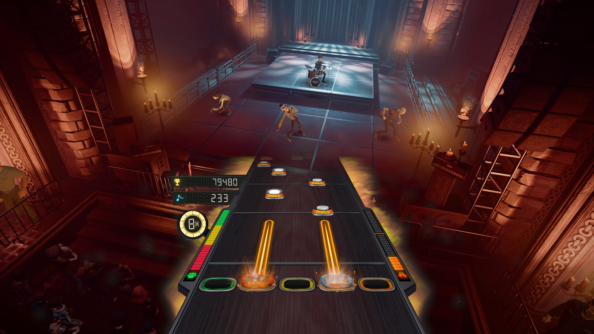 Official Stage Tour PC gameplay screenshot with a note highway and band on stage