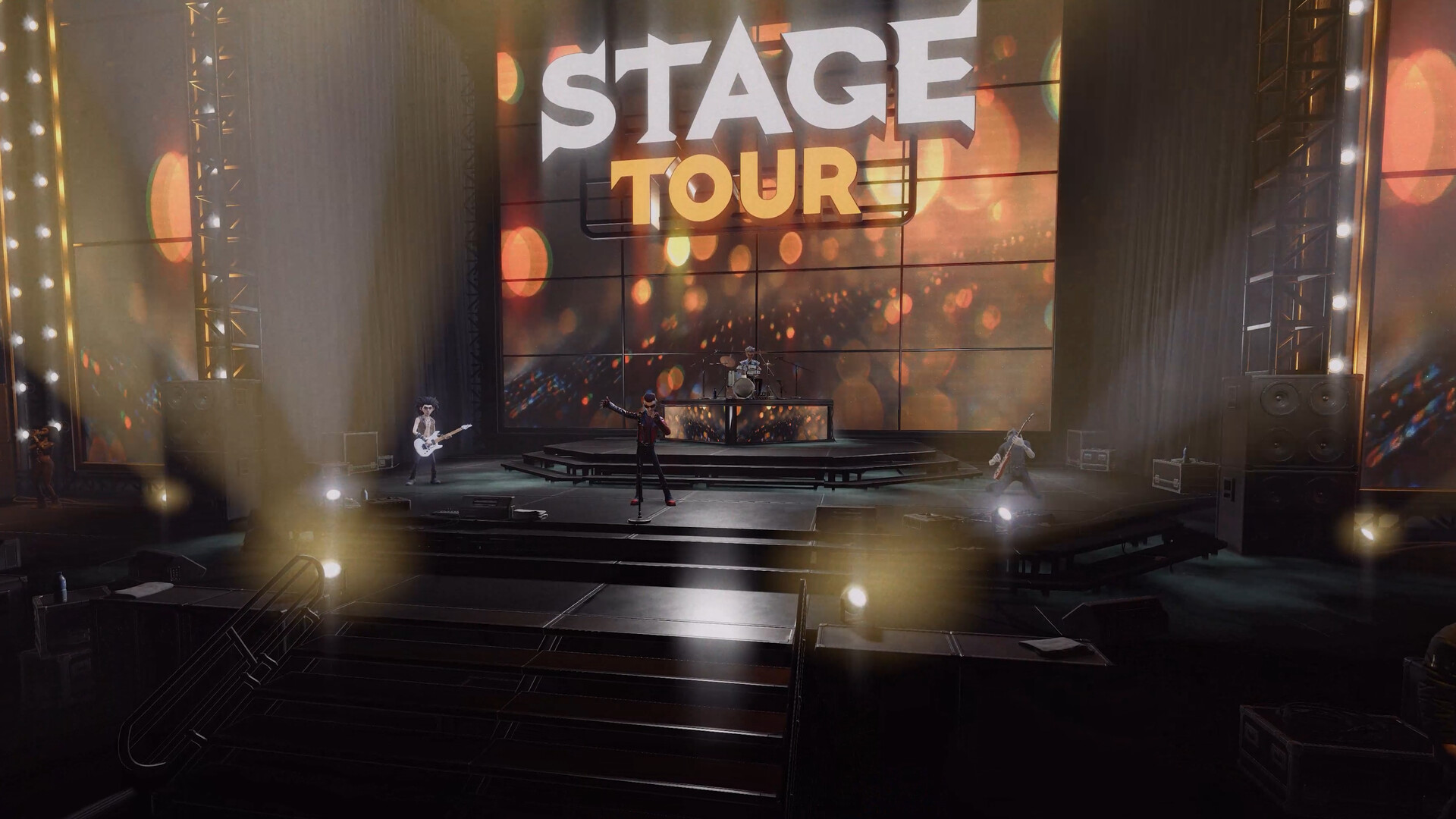 Official Stage Tour screenshot of a large concert stage with the Stage Tour logo and warm lights